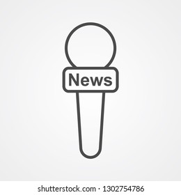 News microphone vector icon sign symbol