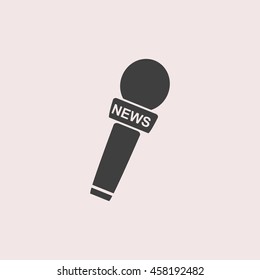 News microphone web icon. Isolated illustration