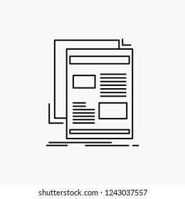 news, newsletter, newspaper, media, paper Line Icon. Vector isolated illustration