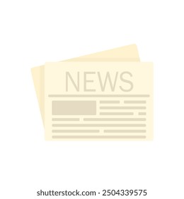 News newspaper in cartoon style on a white background. Newspaper icon