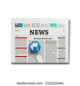 News Newspaper Concept Isolated On White. EPS10 Vector
