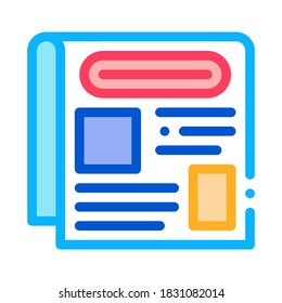 News in Newspaper Icon Vector. Outline News in Newspaper Sign. Isolated Contour Symbol Illustration