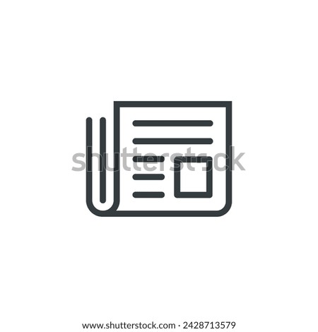 News newspaper press media icon, vector illustration