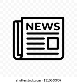 News newspaper vector line web newsletter and app linear icon