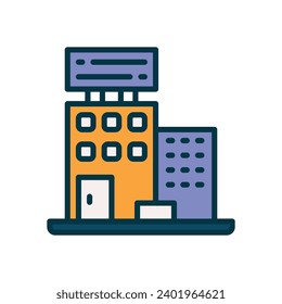news office icon. vector filled color icon for your website, mobile, presentation, and logo design.