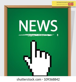 News on blackboard background,Vector