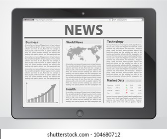 News on generic Tablet PC. Vector illustration