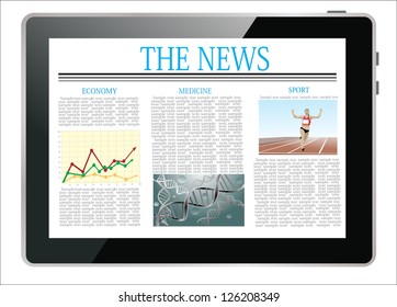 News on generic Tablet PC. Vector illustration