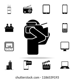 news operator with camera icon. Media icons universal set for web and mobile