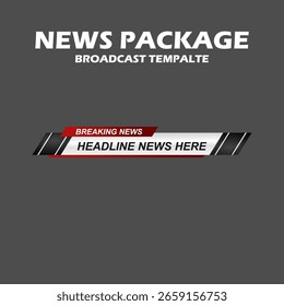 News package broadcast template vector 