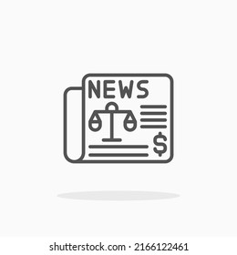 News Paper Auction line icon. Editable stroke and pixel perfect. Can be used for digital product, presentation, print design and more.