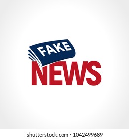 News paper with breaking fake news.  False television sign. Political news, abstract logo. Newspaper vector illustration.