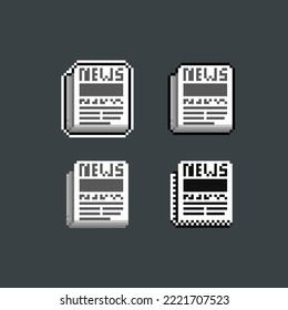 news paper in different color with pixel art style