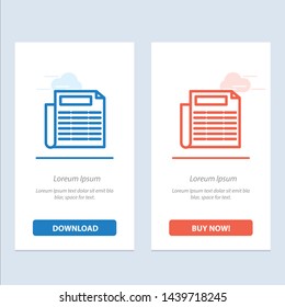 News, Paper, Document  Blue and Red Download and Buy Now web Widget Card Template