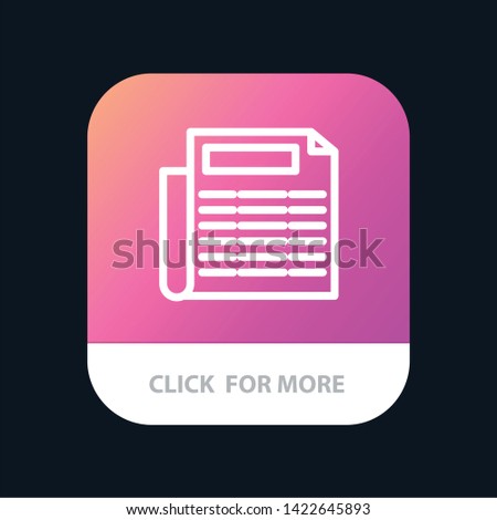 News, Paper, Document Mobile App Button. Android and IOS Line Version