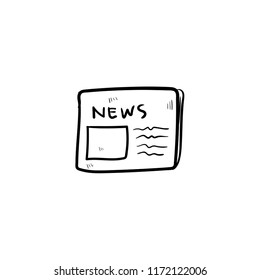 news paper doodle icon vector 