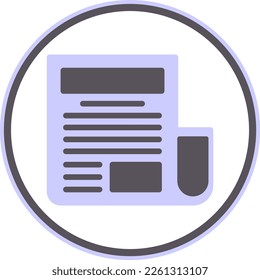 News Paper Flat Circle Vector Icon Design