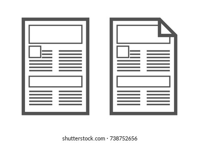 NEWS PAPER FLAT DESIGN ICON DESIGN GRAPHIC ELEMENTS