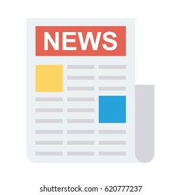 News Paper Flat Vector Icon