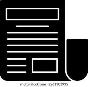 News Paper Glyph Vector Icon Design