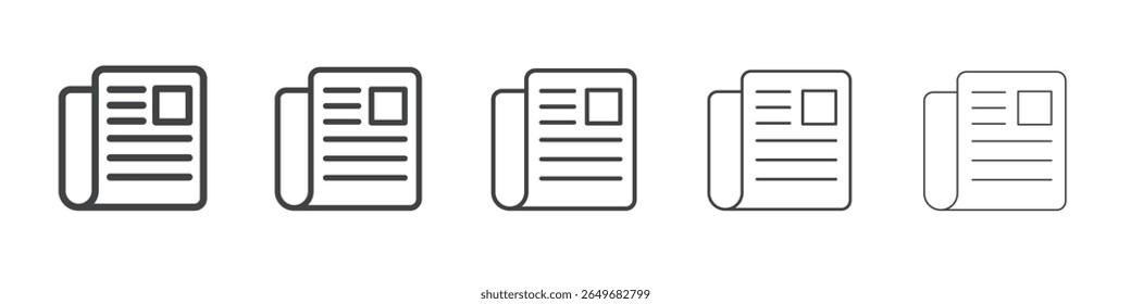 news paper icon flat thin illustration symbol