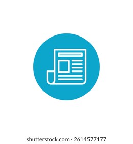 news paper icon Simple thin line stroke vector