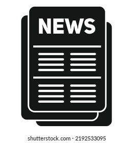 News paper icon simple vector. Web page. Press media