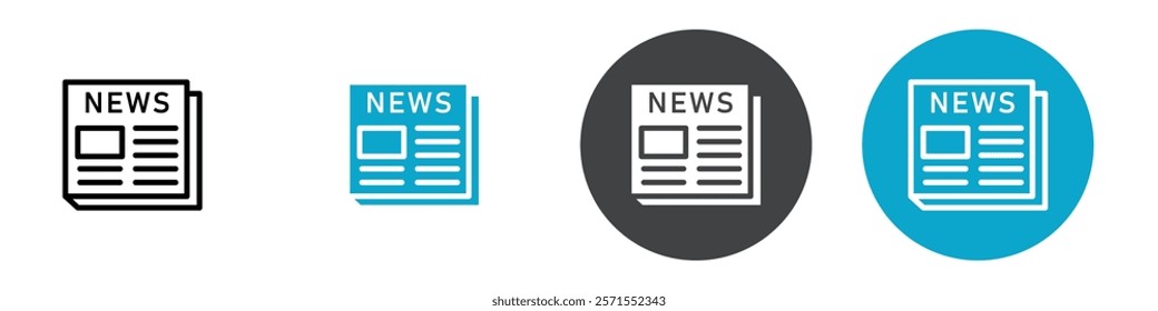 news paper icon Vector illustration in black