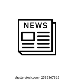 news paper icon Vector illustration in black