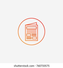 News Paper Icon.gradient Illustration Isolated Vector Sign Symbol