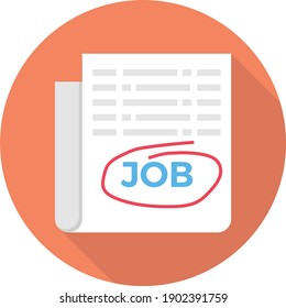 news paper job vector flat colour icon