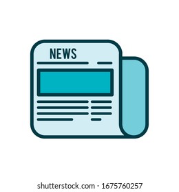 news paper line style icon vector illustration design