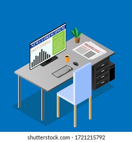 News paper on desk and internet news about Covid-19. Information.