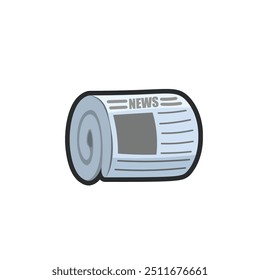 news paper in outline flat vector design.