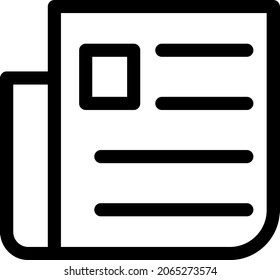 News Paper Outline Vector Icon Design
