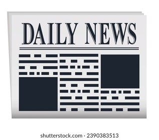 news paper template isolated on white background. 