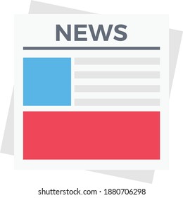 news paper vector flat colour icon
