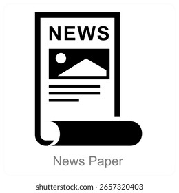 News paper vector icon concept design