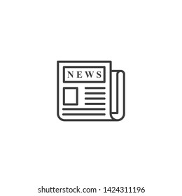 News Paper Vector Illustration, outline sign