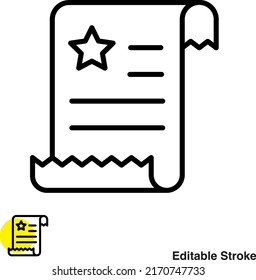 Icono de línea de vectores de papel de noticias