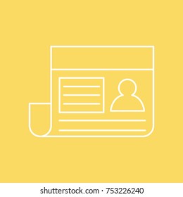 News Paper vector line icon. eps-10