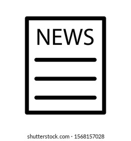 news paper vector thin line icon 