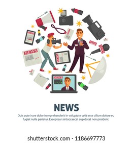 News people working in mass media field vector