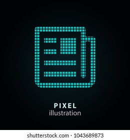 News - pixel icon. Vector Illustration. Design logo element. Isolated on black background. It is easy to change to any color.