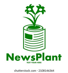News plant vector logo template. This design use paper symbol. Suitable for information