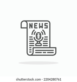 News Podcast line icon. Editable stroke and pixel perfect. Can be used for digital product, presentation, print design and more.