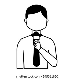 news presenter avatar character vector illustration design