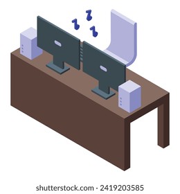 News production director icon isometric vector. Video desk. Digital host