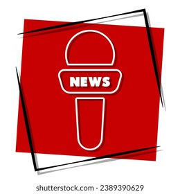 news red banner in frame. Vector illustration.