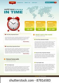 News Related Web Page Infographics Template, Detailed Vector